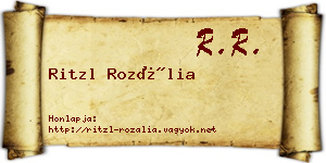 Ritzl Rozália névjegykártya