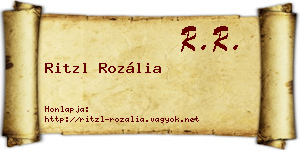 Ritzl Rozália névjegykártya